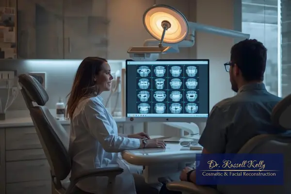 Dentist Reviewing Digital Dental X Rays During A Preventive Exam In Orange CA 1